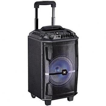 Woxter Rock'n'Roller XL - Altavoz trolley con función karaoke, 100W, Display, BLUETOOTH, Lector SD/USB, AUX, Prioridad Mic, Mando a Distancia, Batería de alta capacidad, X2 micrófonos inalámbricos