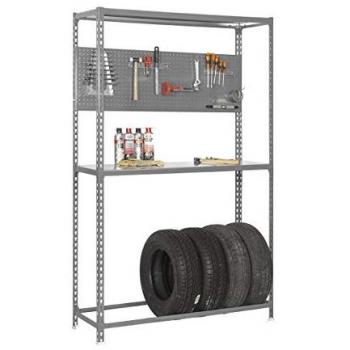 Simonrack - SI719 Kit Estantería para Neumáticos, 2000 x 1200 x 400 mm, Alta Capacidad Carga 180 kg, Incluye Panel Herramientas, Soporte para 4 neumáticos,