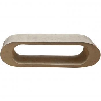 Mesa de centro moderna para TV de piedra beige 130 x 35 x 35 cm