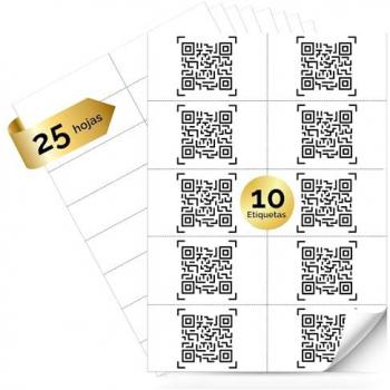 Etiquetas Adhesivas A4 Autoadhesivas - Pack de 25 Hojas para Impresoras Láser y de Tinta - Papel Pegatina para Imprimir (210 x 297 mm)