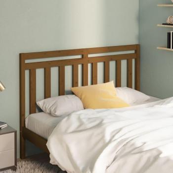 Cabecero de cama de madera maciza de pino marrón miel 141x4x100 cm