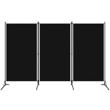 vidaXL 3-Panel Room Divider Black
