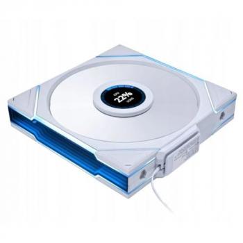 Lian Li UNI FAN TL 140mm Wireless Reverse Blade PC Fan with LCD Display and Dual-Zone RGB, White