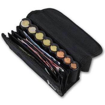 effektivo 10575 Cartera con dispensador de Monedas y cinturón, Color Negro