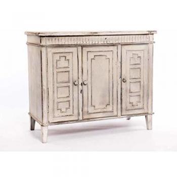 Aparador Crema Envejecido Madera y Mdf Rustico 100 x 45 x 86