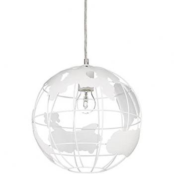 Lámpara de Techo Ajustable Globo Terráqueo de Metal Blanco Ø 30 cm