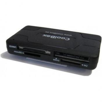 Coolbox CRCOOCRE050 - Multilector de Tarjetas Externo, USB 2.0, Soporta Tarjetas Hasta 2TB, Diseño Compacto, Compatible con SD, MMC, Micro SD. Color Negro