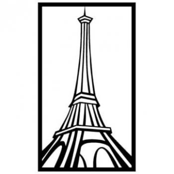 Decoración de Metal Torre Eiffel Epikasa - Negro, 41x0,15x70 cm