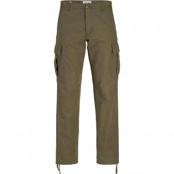 Jack & Jones Kane Barkley Olive Cargo Pants - Straight Leg, Size 34/30