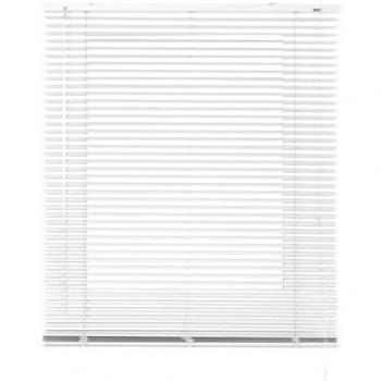 Persiana Veneciana de Aluminio Blanca 60x130 con Cordón Autobloqueante y Soportes Ocultos, Fácil Instalación en Pared o Techo