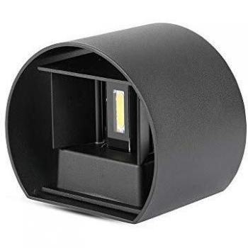 Lámpara de pared LED COB doble 6W IP65 color negro 4000K regulable