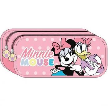Estuche Portatodo Doble Compartimento Minnie Mouse Rosa 22.5x8x10cm