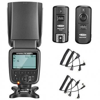 Neewer Kit de NW-561 Speedlite Flash con Pantalla LCD para Cámaras DSLR Canon & Nikon, Incluye: