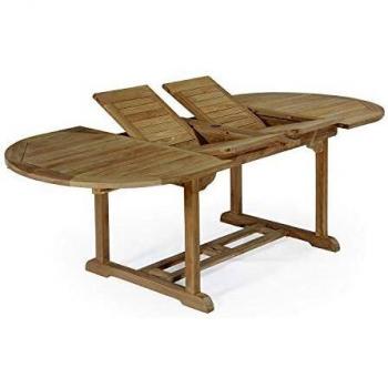 Mesa Extensible Ovalada de Teca Maciza 160/240 x 100 cm