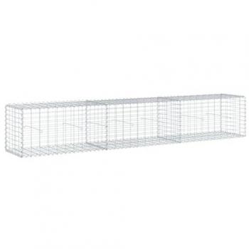 vidaXL Gabion Basket with Cover 300x50x50 cm Galvanised Iron