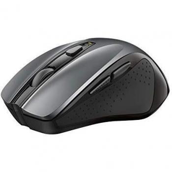 Trust Nito Ratón Inalámbrico, Microrreceptor USB, Mouse Ergonómico, 6 Botones, 800/1200/1600/1800/2200 PPP, Ordenador Portátil/PC/Mac/Macbook/Chromebook, Negro