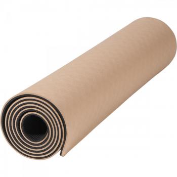 Esterilla de Yoga Bicolor Marrón y Negro 180 x 60 x 0,8 cm Antideslizante y Resistente a la Piel