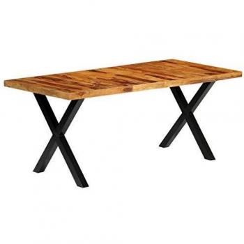 vidaXL Madera Maciza de Sheesham Mesa de Comedor Mobiliario Hogar Diseño Elegante Moderna Estable Práctica Decorativa Duradera Robusta 180x90x76cm