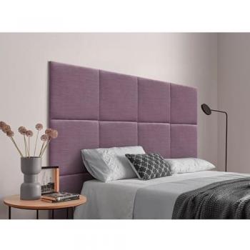 DHOME Cabecero en Terciopelo Liso Alta Gama Moderno con 8cm Grosor, Acolchado, Gris Claro, Dimensiones 160x60 (150/160)
