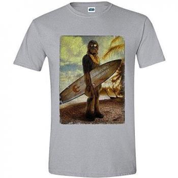 Tshirt homme Star Wars - Chewie on the beach - Legend Icon - M, Gris chiné