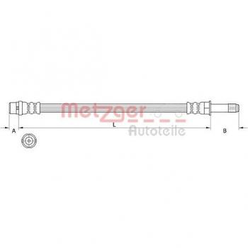 Latiguillo de freno delantero derecho METZGER 4111639 para Volvo V40