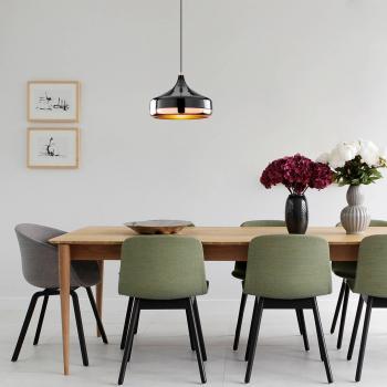 Lámpara Colgante Yildo 253-S 1 Luz Ø36cm Negro/Cobre