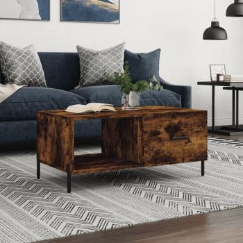Mesa de centro madera contrachapada 90x50x40 cm en color Blanco, Negro y Blanco brillante - Mesita de Salón o Comedor o Auxiliar Mesa de Café Meuble Salón; Mesa de centro madera contrachap