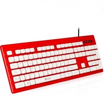 TECLADO NGS CLIPPER RED - 104 TECLAS - SILENCIOSO - RESISTENTE A DERRAMES - PLUG AND PLAY - USB - COLOR ROJO