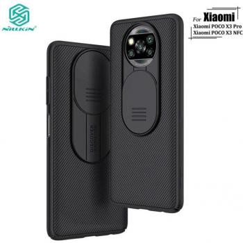 Funda Dura Nillkin de Lujo para Xiaomi POCO X3 Pro X3 NFC con Protección de Privacidad y Deslizamiento de Cámara - Negra