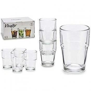 Set de 6 vasos apilables de cristal transparente 25 cl - Vivalto