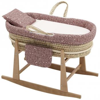 Moisés Bebé Mio Cuco Alaska Rosa + Patas de Madera