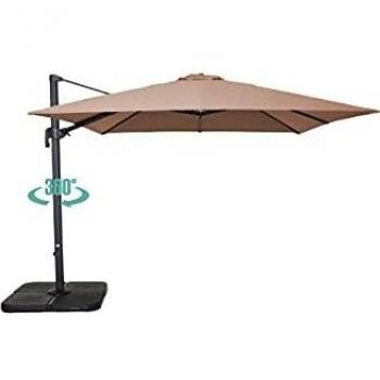 Parasol cuadrado de mástil lateral 3 m de aluminio Oviala