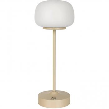 Lámpara de mesa LED recargable Pina beige 27,8 cm metal/cristal táctil