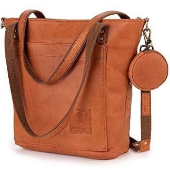 Berliner Bags Bolso de hombro vintage Verona, bolso de mano de piel, bolso de mano para mujer, color marrón, marrón, One size