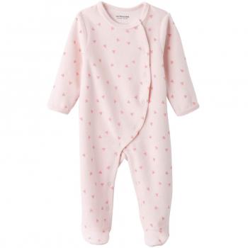VERTBAUDET Lote de 2 pijamas estampados de terciopelo automáticos delante bebé Rosa Palido Estampado NACIMIENTO - 50CM