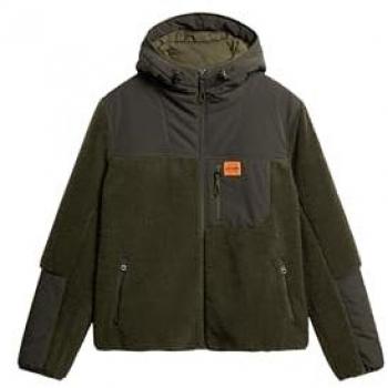 Chaqueta con Capucha Superdry Expedition Borg Hybrid Verde Caqui XL