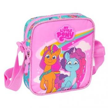 Bolsito Bandolera Infantil My Little Pony Magic Rosa/Turquesa 16x18x4 cm, Cómoda y Resistente para Niños de 5 a 14 Años