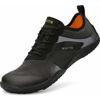 WHITIN Zapatilla Minimalista de Barefoot Trail Running para Hombre Zapato Descalzo Correr Deportivas Fitness Gimnasio Calzado Asfalto Negro 45 EU