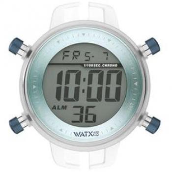 Reloj Watxandco Unisex RWA1065 (43 mm) con diseño moderno, resistente al agua, correa de silicona, caja de acero inoxidable y esfera analógica