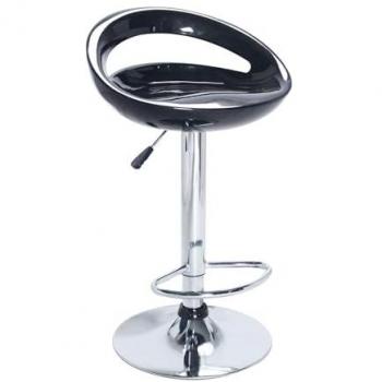 Taburete de Bar Regulable en Altura con Estructura de Acero y Asiento de ABS Walter - Azul