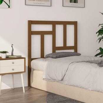 Cabecero de cama madera maciza de pino marrón miel 80,5x4x100 cm