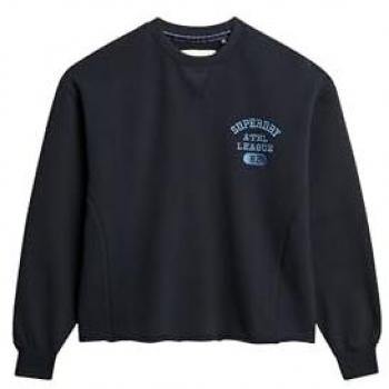Sudadera Holgada de Cuello Redondo Superdry Athletic Essentials Eclipse Navy