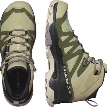 Botas Salomon X Ultra 4 MID GORE-TEX verde olivo-negro-beige mujer - Talla 40 EU
