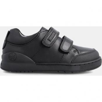 Zapato Colegial de Piel con Cierre de Velcro Biomecanics - Negro