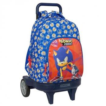 Mochila Escolar con Ruedas Sonic Prime Azul 33 x 45 x 22 cm, Maleta Trolley Sonic Prime With Removable Evolutive, Mochila Grande con Ruedas, Compact Evolución, Extraíble, Ideal para