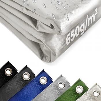Lona de PVC 650 gr/m² Impermeable y Resistente al Desgarro, con Ojales de Aluminio, Varios Colores y Medidas - Lona para Piscinas y Camiones