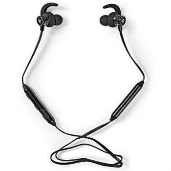 Nedis - Auriculares Deportivos - Bluetooth 5.0 - Intrauditivos - Cable Flexible - Negros