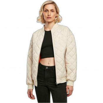 Women's Oversized Diamond Quilted Bomber Jacket in Soft Sea Grass 5XL
