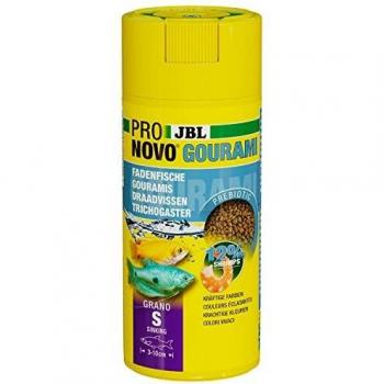 JBL Pronovo Gourami Grano S - Pienso Granulado para Gouramis y Laberintos, 250 ml con Dosificador Click