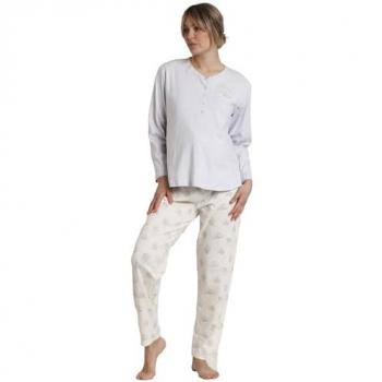 Pijama largo de mujer de punto de color gris Disney - Maternity Dumbo Unique Mum